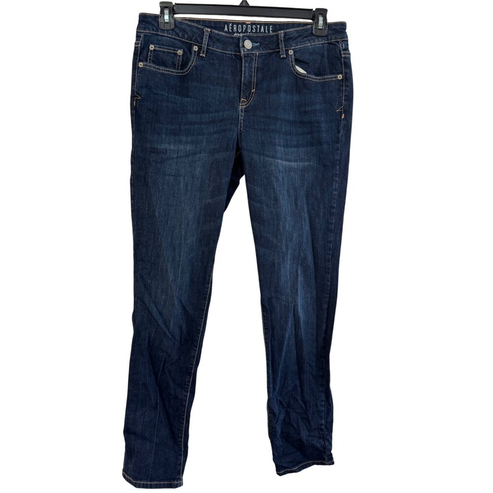 Aeropostale Womens Skinny Jeans Size 12 In Dark Wash Denim Stretch Casual Everyd